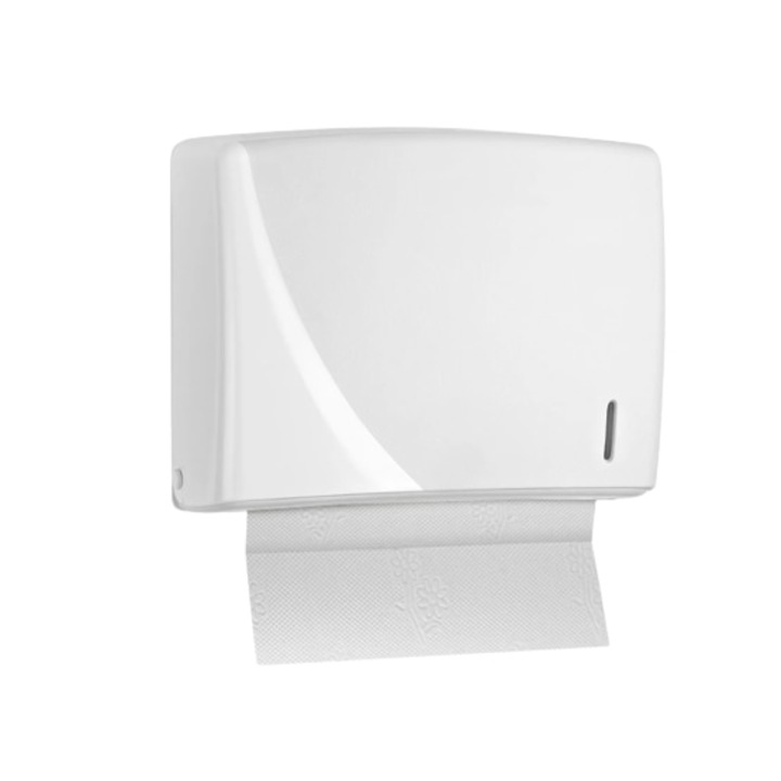 Dispenser din plastic Alb manual pentru prosoape de hartie Z-Fold 200 bucati SMR Professional Hygiene