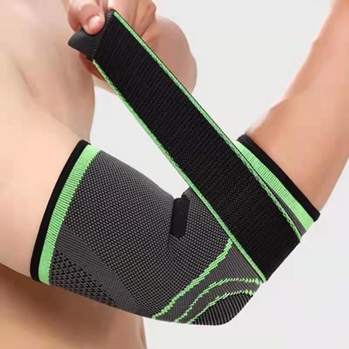 Orteza Omed Pentru Cot, Elastica Si Ajustabila Din Material Respirabil, Marime Universala, Cotiera Elastica, Negru / Verde