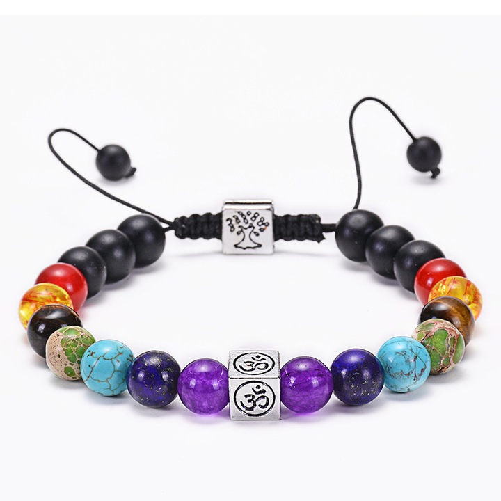 Bratara reglabila cu pietre semipretioase si accesorii cubice BLA157, BeSpecial