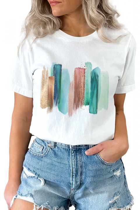 Тениска Bronze Strokes XL INTL Бяла