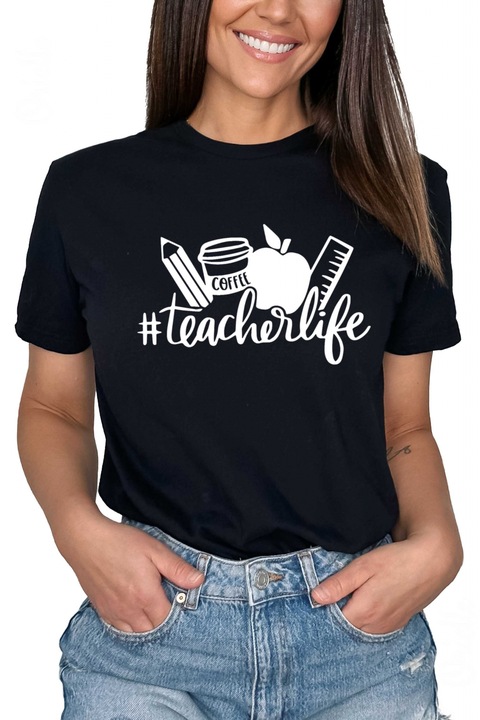 Tricou Negru Teacher Life 12642