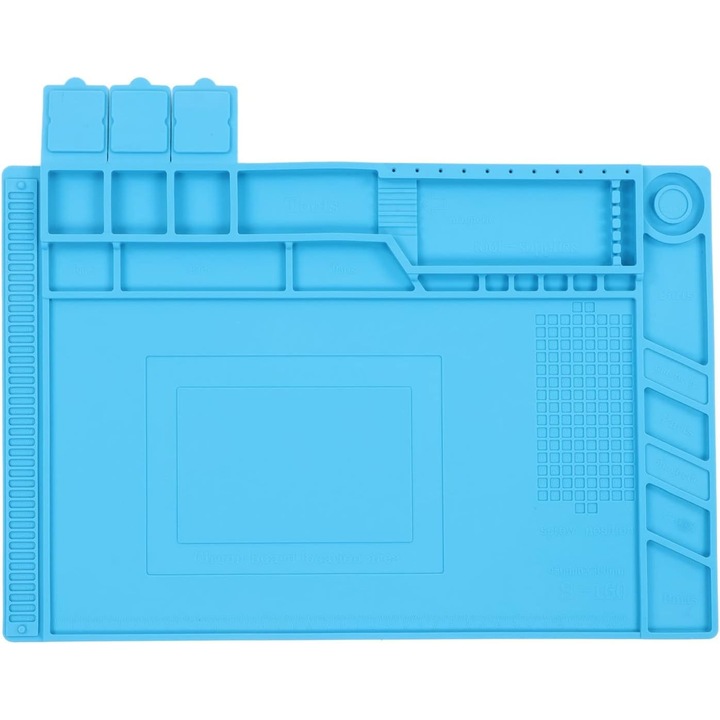 Zola Hőálló szilikon alátét, munkalap forrasztáshoz, minden barkácsolónak, 45x30x0,5 cm, kék