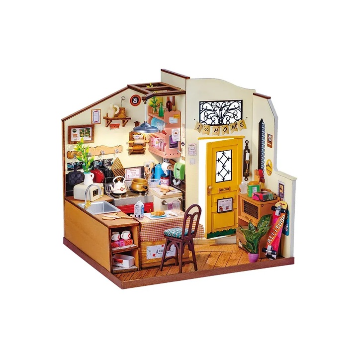 Rolife 3D Puzzle, Miniatűr ház Cozy Kitchen, 196 db-os