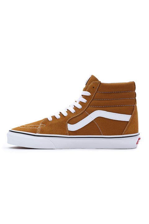 Vans, Pantofi sport inalti de piele intoarsa SK8-Hi, Alb/Maro cognac, 41