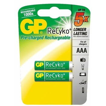 Acumulator AAA (R3) NiMH Recyco 850mAh 2 buc/blister GP Acumulator AAA (R3) NiMH Recyco 850mAh 2 buc/blister GP