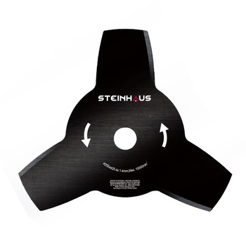 Cutit de taiere cu 3 dinti Steinhaus, grosime 1,4mm, diametru taiere 255mm, pentru motocoasa PRO-BC43 Cutit de taiere cu 3 dinti Steinhaus, grosime 1,4mm, diametru taiere 255mm, pentru motocoasa PRO-BC43