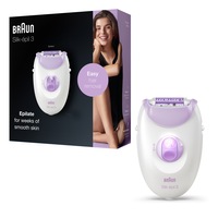 Epilator Braun Silk-épil 3 3-170, 20 pensete, 2 viteze, Alb/Lila