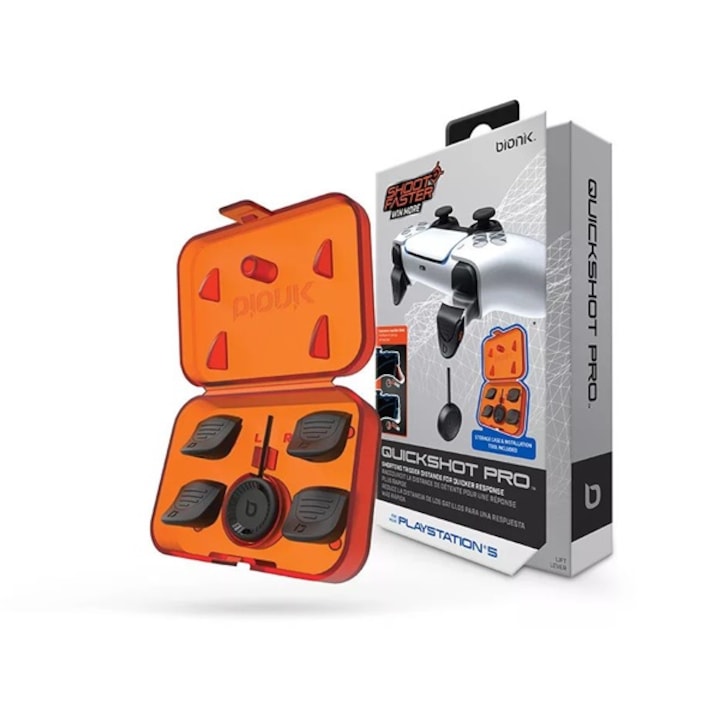 Bionik BNK-9059 Quickshot Pro, PS5 Kontroller, Fekete ravasz kiegészítő szett