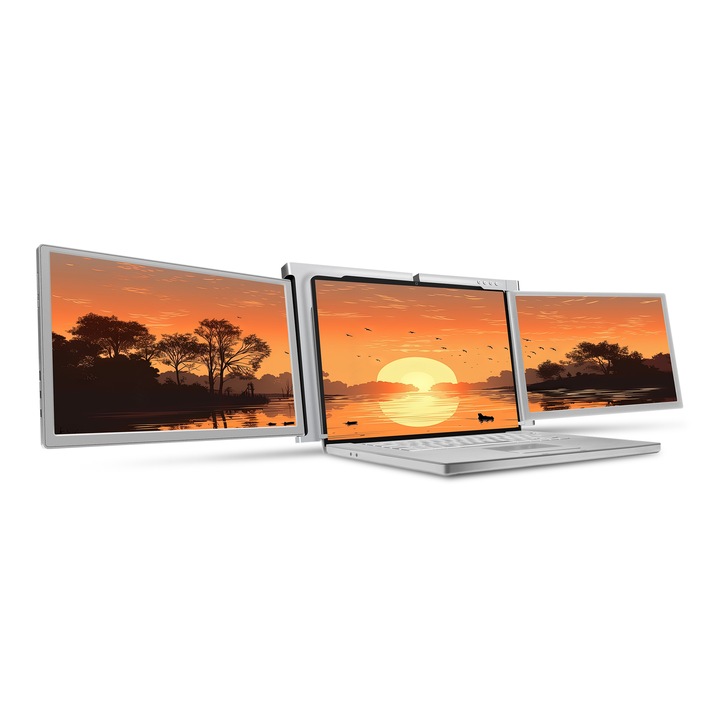 Misura, Dupla LCD monitor, One cable 3M1303S1, Hordozható, 13,3", Ezüst