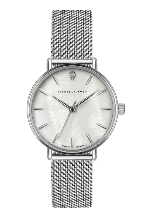 Isabella Ford, Ceas quartz decorat cu un diamant, Argintiu