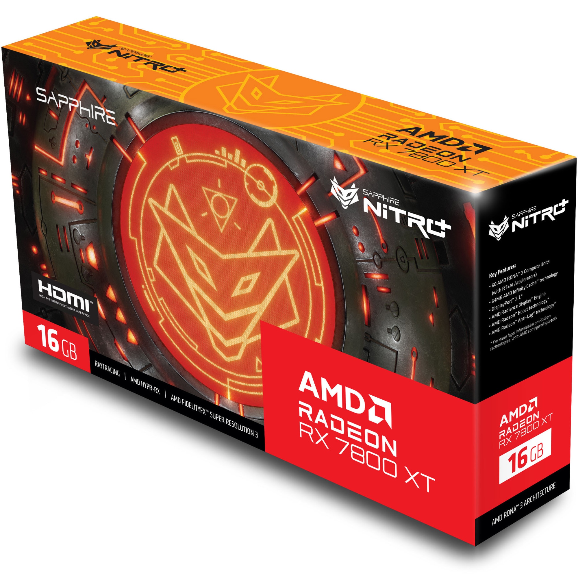 Placa video Sapphire Radeon RX 7800 XT Nitro+, 16GB GDDR6, 256-bit