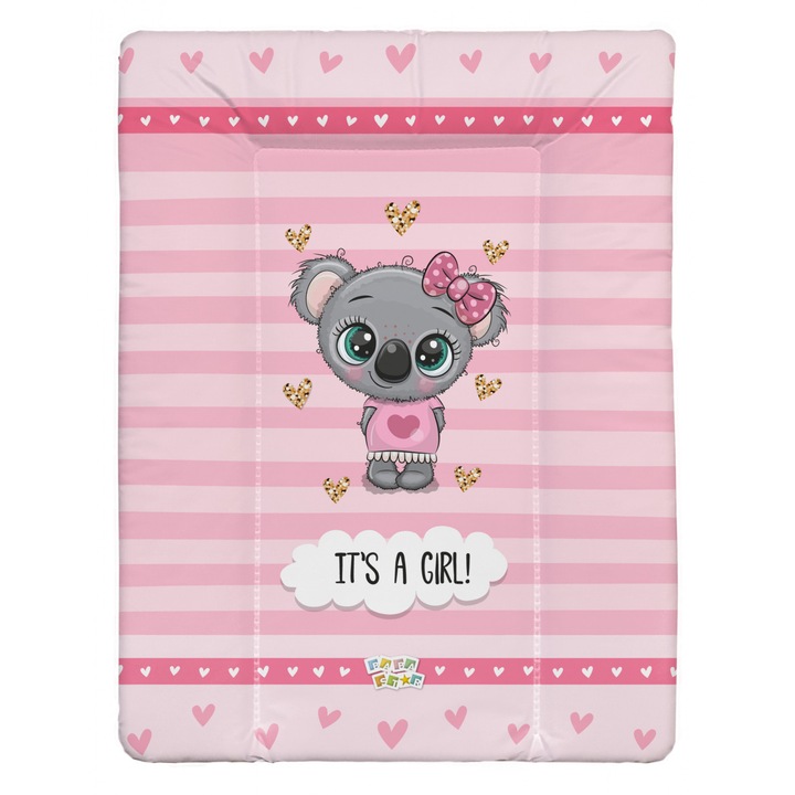 Babastar puha pelenkázó lap 50*70 cm - it's a girl ! koala rózsaszín