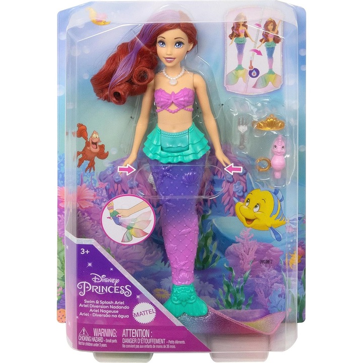 Кукла Disney Princess - Ариел с променящи се цветове