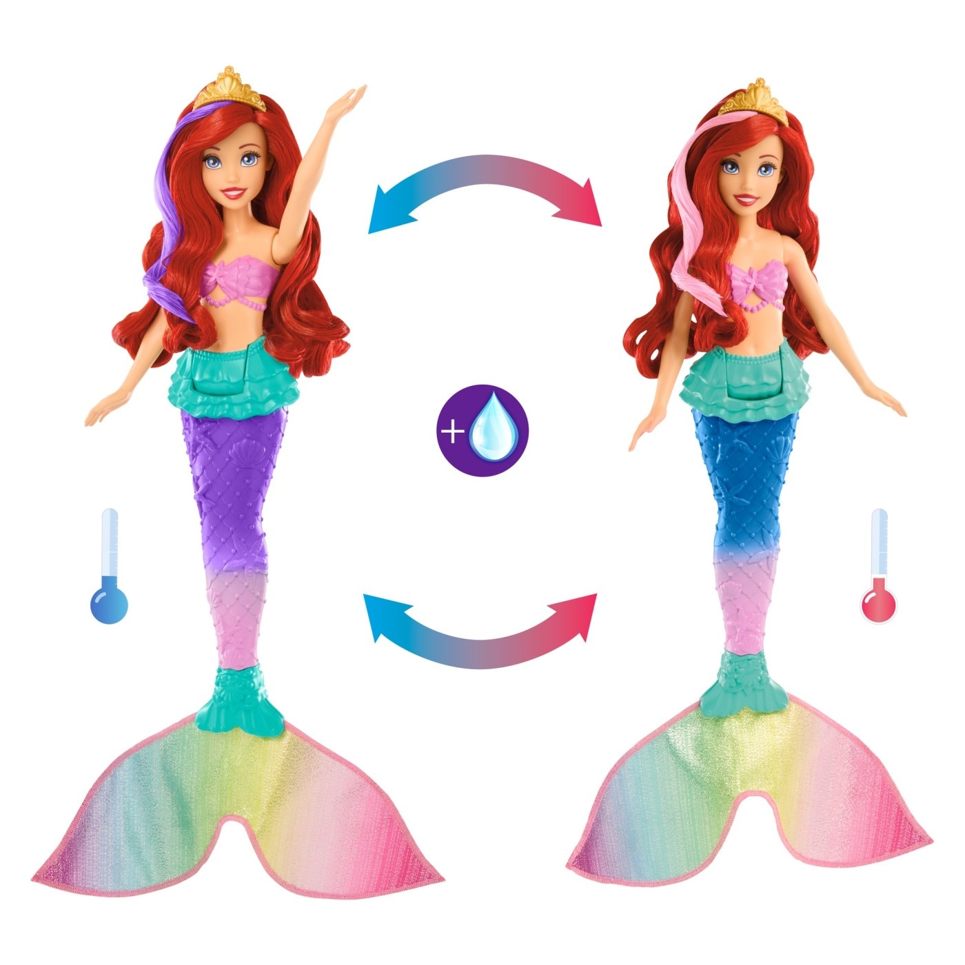 Кукла Disney Princess - Ариел с променящи се цветове - eMAG.bg