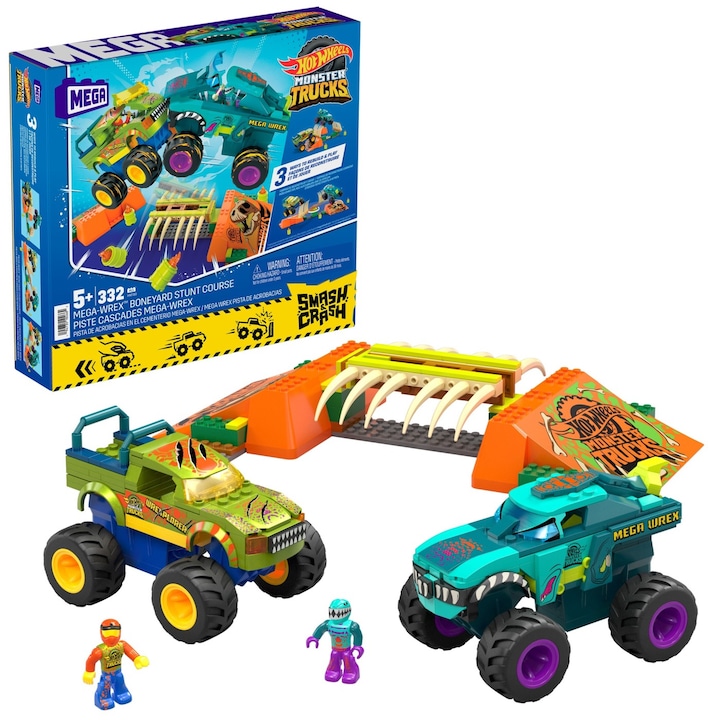 Set de joaca Hot Wheels Monster Truck - Mega Construx, Mega Wrex si