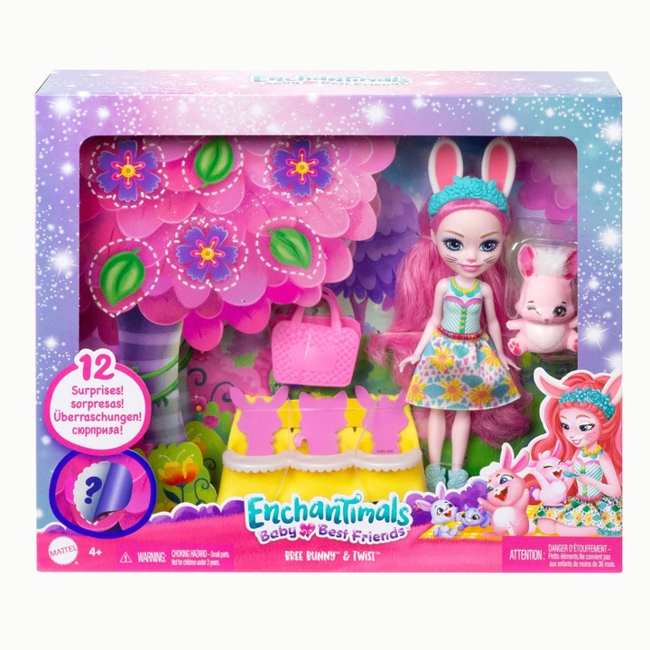 Set de joaca Enchantimals Baby Best Friends - Bree Bunny si Twist