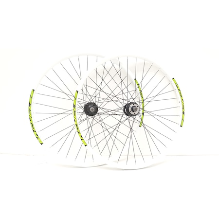 Set 2 Roti de bicicleta, BR, Aluminiu double 26 inch, Alb, pentru Disc