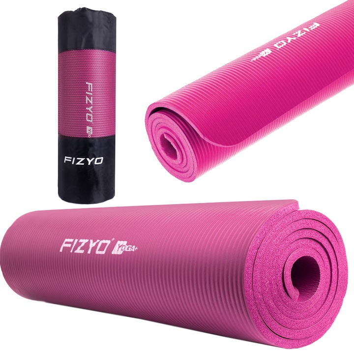 Fizyo Fityo Szőnyeg jógához, fitneszhez, aerobikhoz, 183x61x1 cm, NBR hab, szintetikus gumi, rózsaszín
