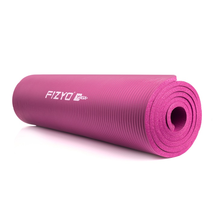 Saltea pentru yoga, fitness, aerobic Fizyo Fityo Pink, 183x61x1cm, Spuma NBR, cauciuc sintetic