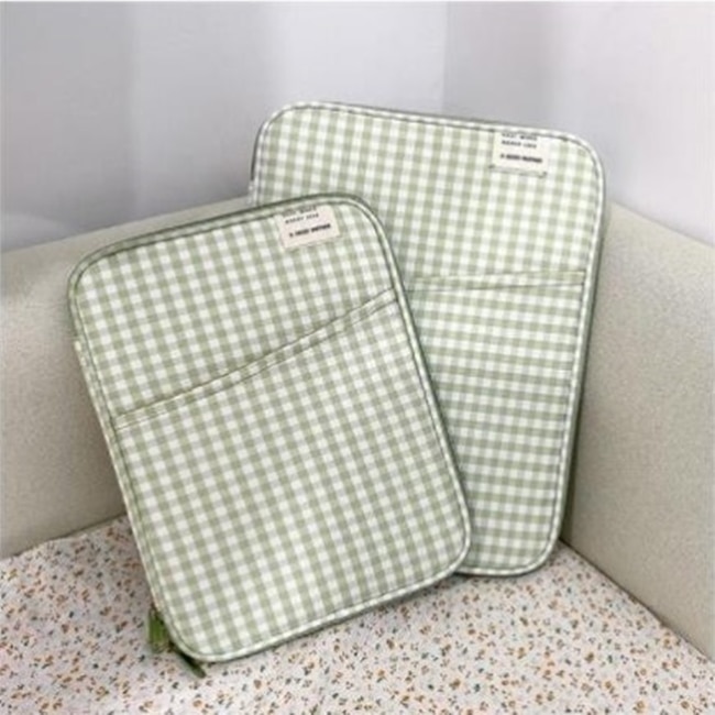 Husa de protectie pentru laptop CLASStitude, compatibila cu diagonala pana la 13 inchi, buzunar tableta, inchidere cu fermoar, 35 x 27 cm, Verde / Alb