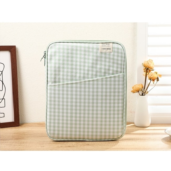 Husa de protectie pentru laptop CLASStitude, compatibila cu diagonala pana la 13 inchi, buzunar tableta, inchidere cu fermoar, 35 x 27 cm, Verde / Alb