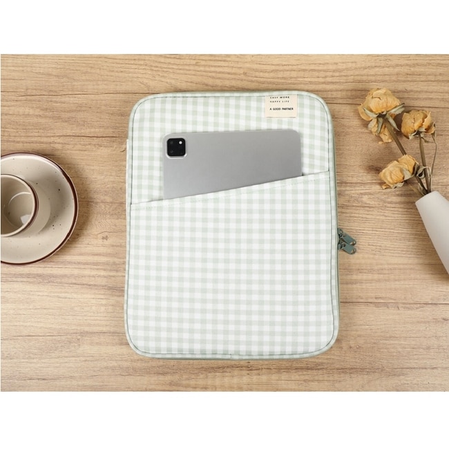 Husa de protectie pentru laptop CLASStitude, compatibila cu diagonala pana la 13 inchi, buzunar tableta, inchidere cu fermoar, 35 x 27 cm, Verde / Alb
