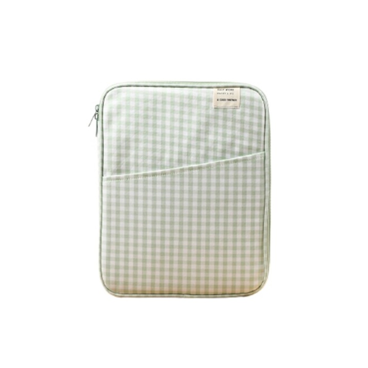 Защитен капак за лаптоп CLASStitude, съвместим с диагонал до 13 инча, джоб за таблет, затваряне с цип, 35 x 27 см, Зелено / Бяло