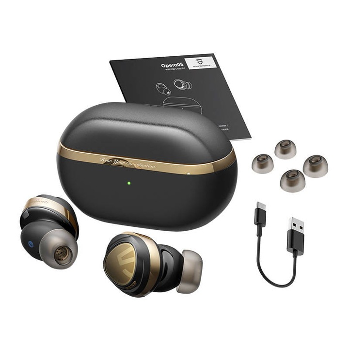 Casti wireless, Soundpeats, Opera05, Negru