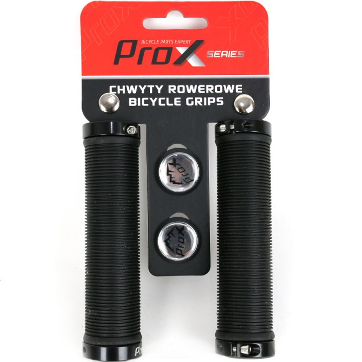 Set 2 mansoane bicicleta, PROX, PVC, 130 mm, Negru