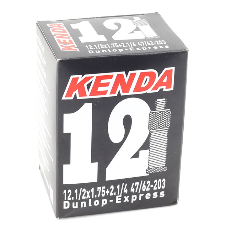 Camera biciclete, KENDA, 47 mm, 12 inch, Negru