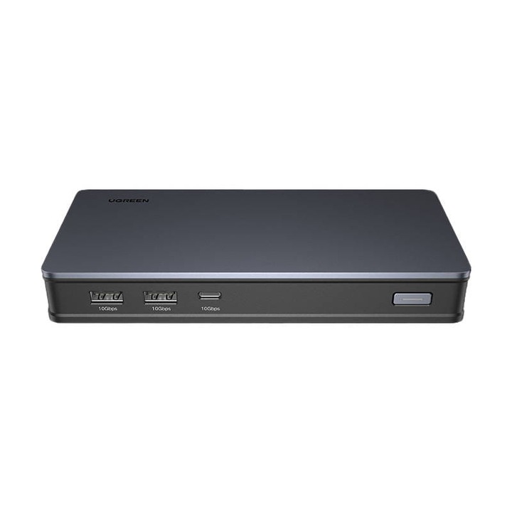 Адаптер Хъб, Ugreen, USB-C-2xUSB-A, 2xHDMI, 2xDP, SD/TF/RJ45, Алуминий, Черен