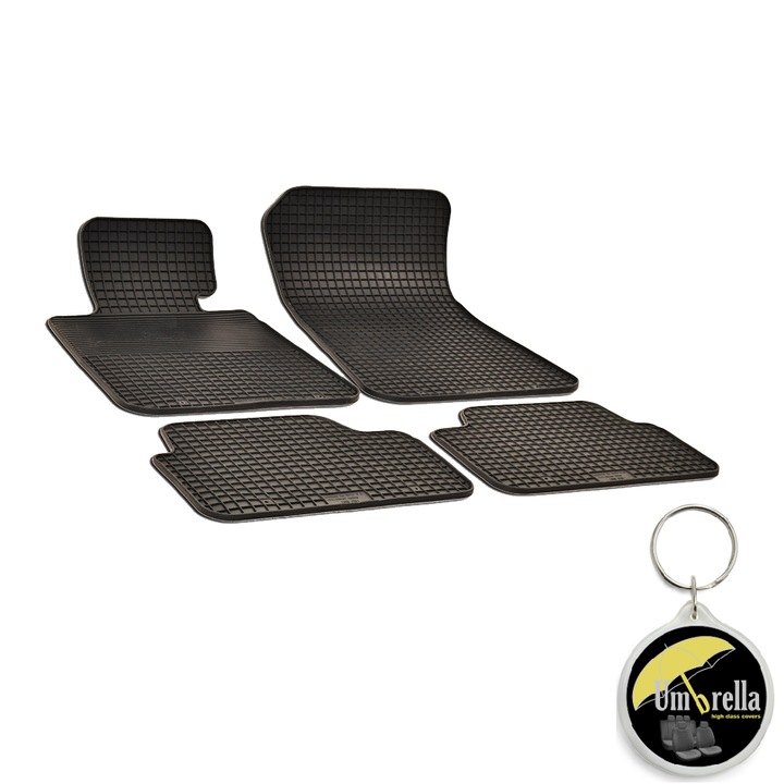 Set 4 covorase auto cauciuc Urban Line pentru BMW X1 (E84) (2009-2015) si breloc Umbrella