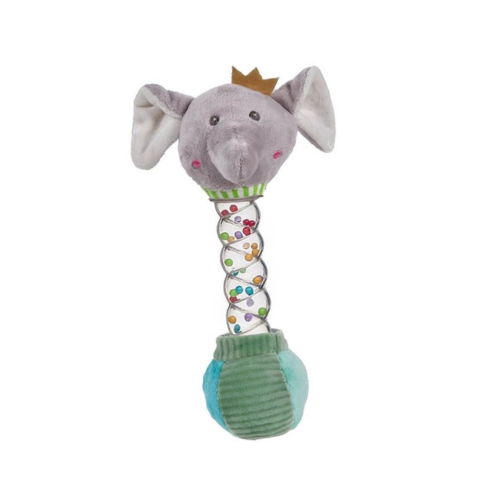 Играчка дрънкалка, форма на слонче с топчета, 21 см, ATU-087185