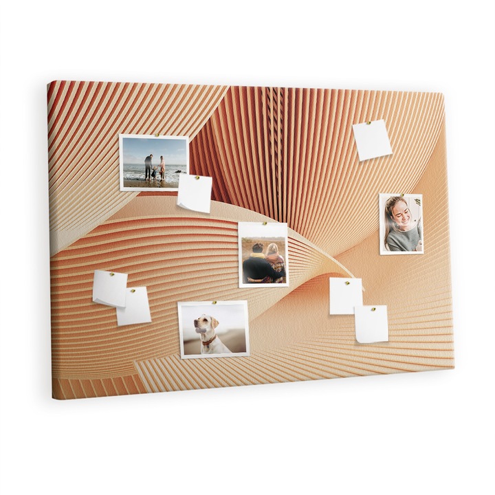 Tabla de pluta, Tulup, Modelul de abstractizare a valurilor, Arancio, 120 cm x 80 cm, Metal, 00088394