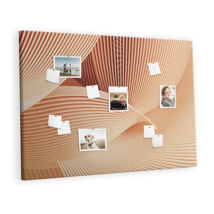 Tabla de pluta, Tulup, Modelul de abstractizare a valurilor, Arancio, 140 cm x 100 cm, Metal, 00088394