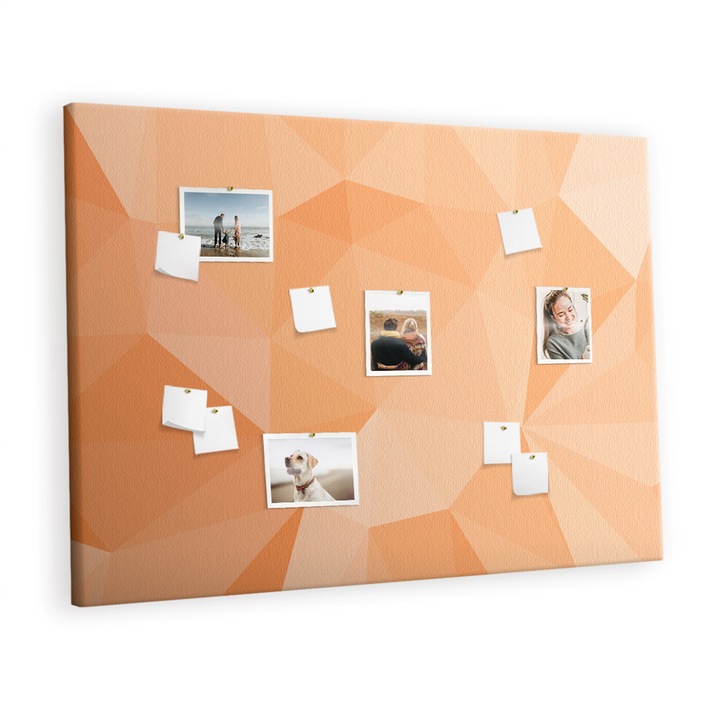 Tabla de pluta, Tulup, Abstractizarea triunghiului, Arancio, 140 cm x 100 cm, Metal, 00088548