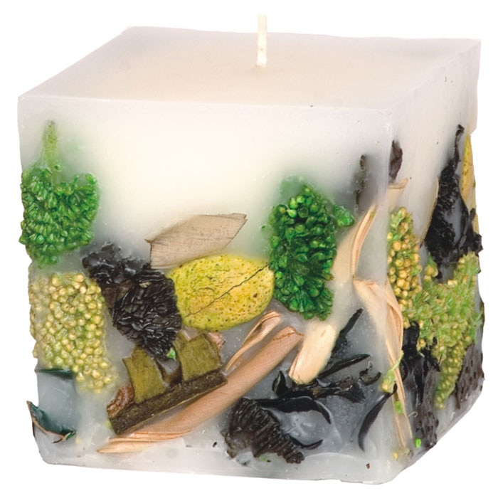 Lumanare Aromarte Potpourri Cube. 10 cm. Aroma de Trandafir. 