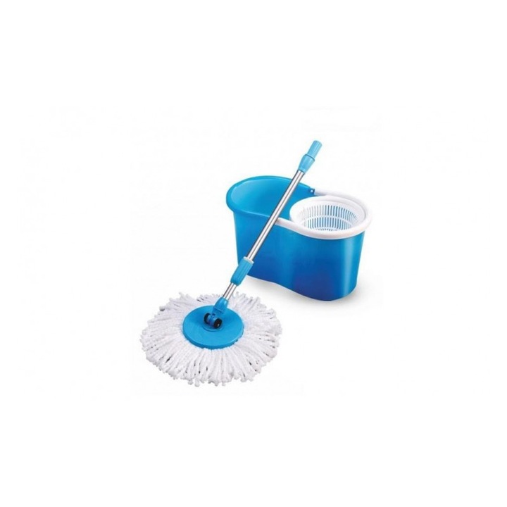Mop rotativ fara pedala cu doua rezerve Grunberg, Albastru