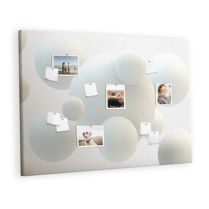 Tabla de pluta. Tulup. Abstractia bilelor. Alb. 140 cm x 100 cm. Metal. 00088398