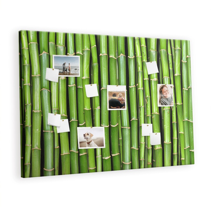 Pin tábla, Tulup, Bambusz fal, Zöld, 140 cm x 100 cm, 000000501