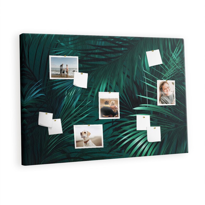 Pin tábla, Tulup, Trópusi levelek, Zöld, 120x80 cm, 010630700030100088249