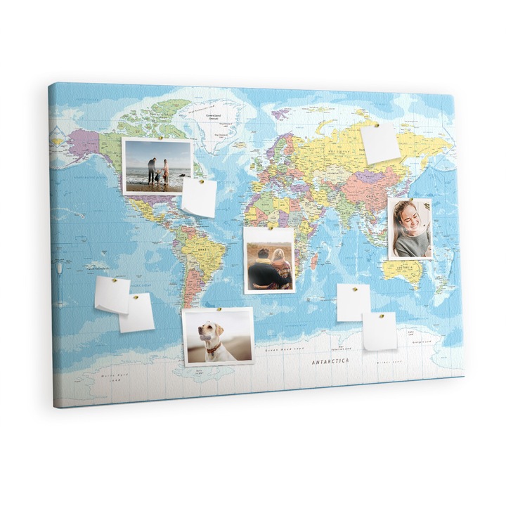 Tabla de pluta. Tulup. Harta exacta a lumii. Multicolor. 120 cm x 80 cm. Culoare. 00088515