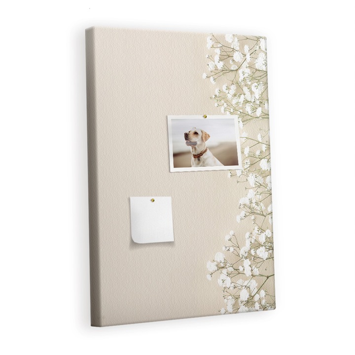 Коркова табла, Tulup, Деликатни цветя, Бежов, 40 cm x 60 cm, дървени, 00088837