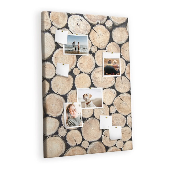 Pin tábla, Tulup, Cioturi de copac, Barna, 80x120 cm, 010630700070100088791