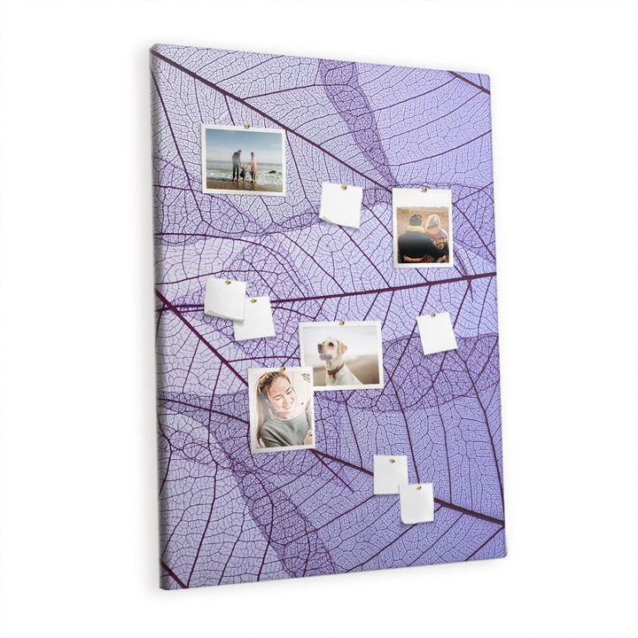 Pin tábla, Tulup, Levelek textúrája, Purple Shimmer, 100 cm x 140 cm, 00088871