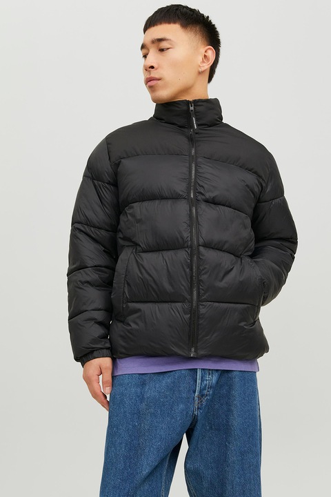 Jack & Jones, Капитонирано зимно яке, Черен, 2XL