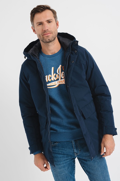 Jack & Jones, Подплатена парка с качулка, Тъмносин, L
