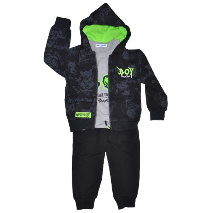 Compleu 2 piese pentru baieti Happy House WB-3083N-110-116, Negru 101802