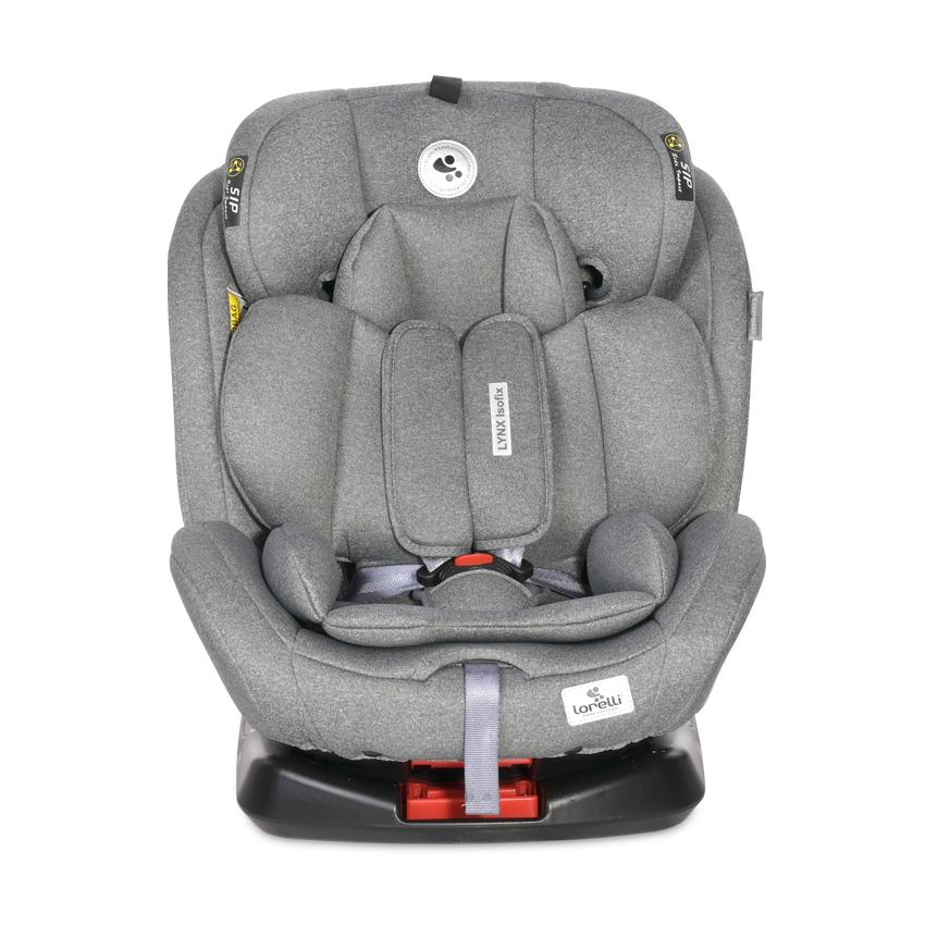 Scaun auto, Lynx, Isofix, 0-36 kg, Rotativ 360 Grade, Sistem de Blocare, Centura cu 5 puncte de prindere, 11 pozitii de inaltime Grupa 0+/1/2/3, 0-12 ani, Grey