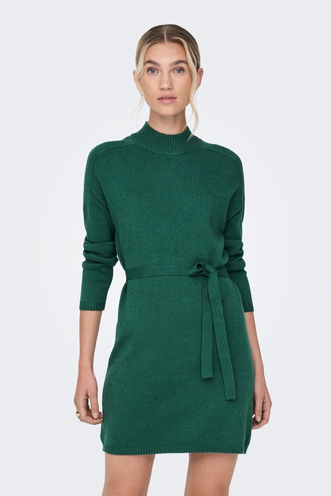 Only, Плетена рокля с колан, Тъмнозелен